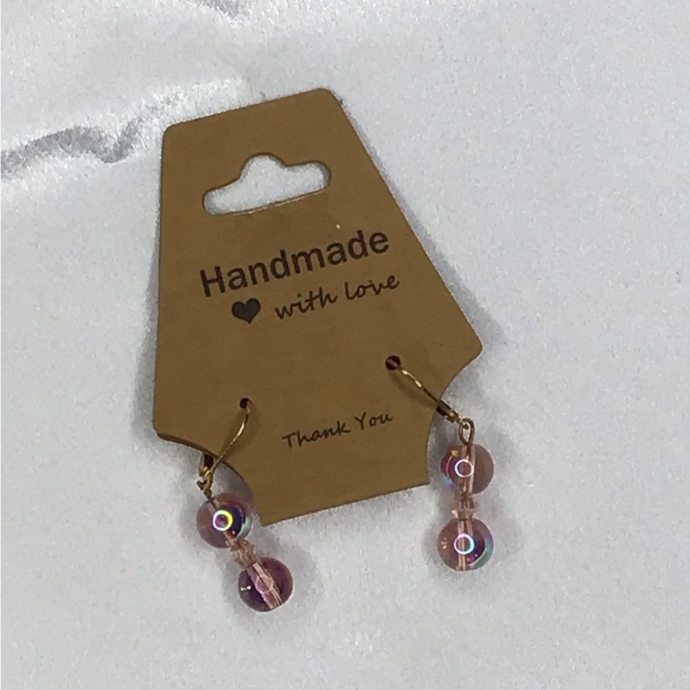 Handmade Women’s Dangle Earrings Set — Black, Pink, Clear, Red & Green Options - Picture 8 of 12
